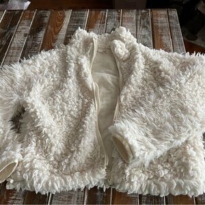Derek Heart Cream Faux Fur Jacket